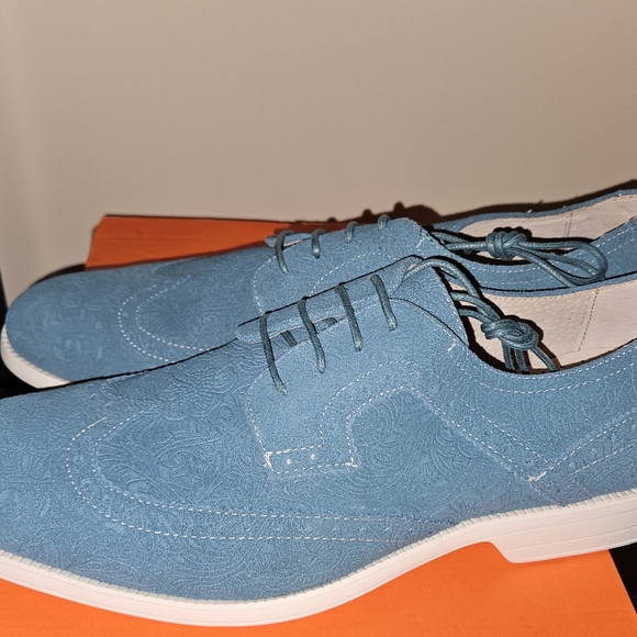 STACY ADAM WINGTIPS 9.5 (TEAL) - Picture 6 of 6